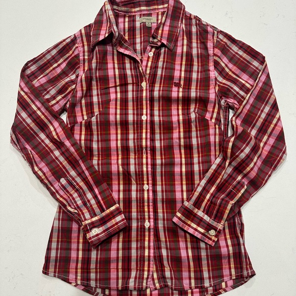 Vintage Burberry plaid button up top - Picture 7 of 9